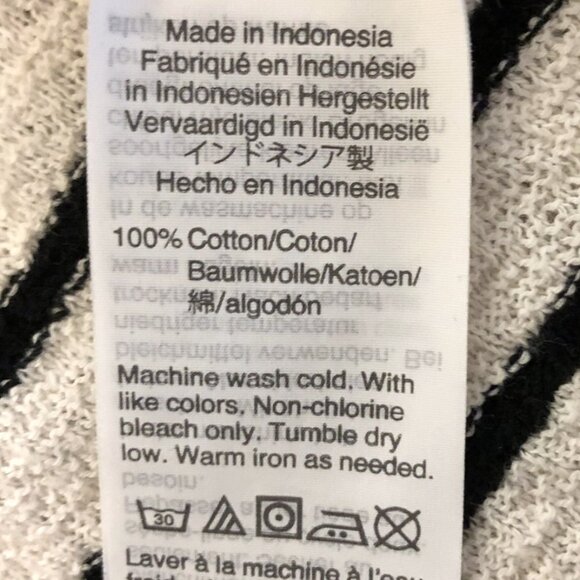 Madewell Texture & Thread Wrap Tie Top Black White Striped Short Sleeve Size M - Picture 11 of 11